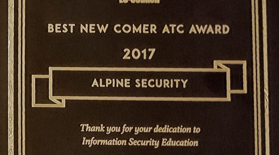 EC-Council Awards Alpine Security As “Best Newcomer ATC of 2017” for North America
