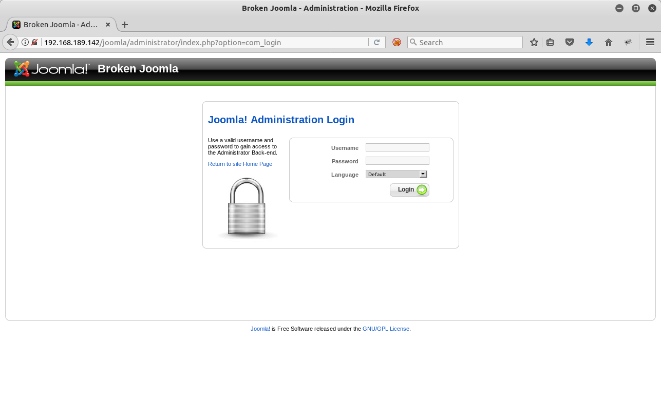 Joomla Login password brute force