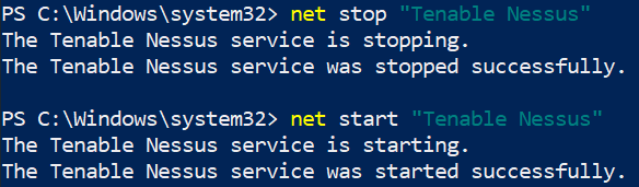  Net Start/Stop of Nessus 