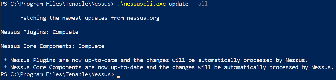  Nessus Update from command line 