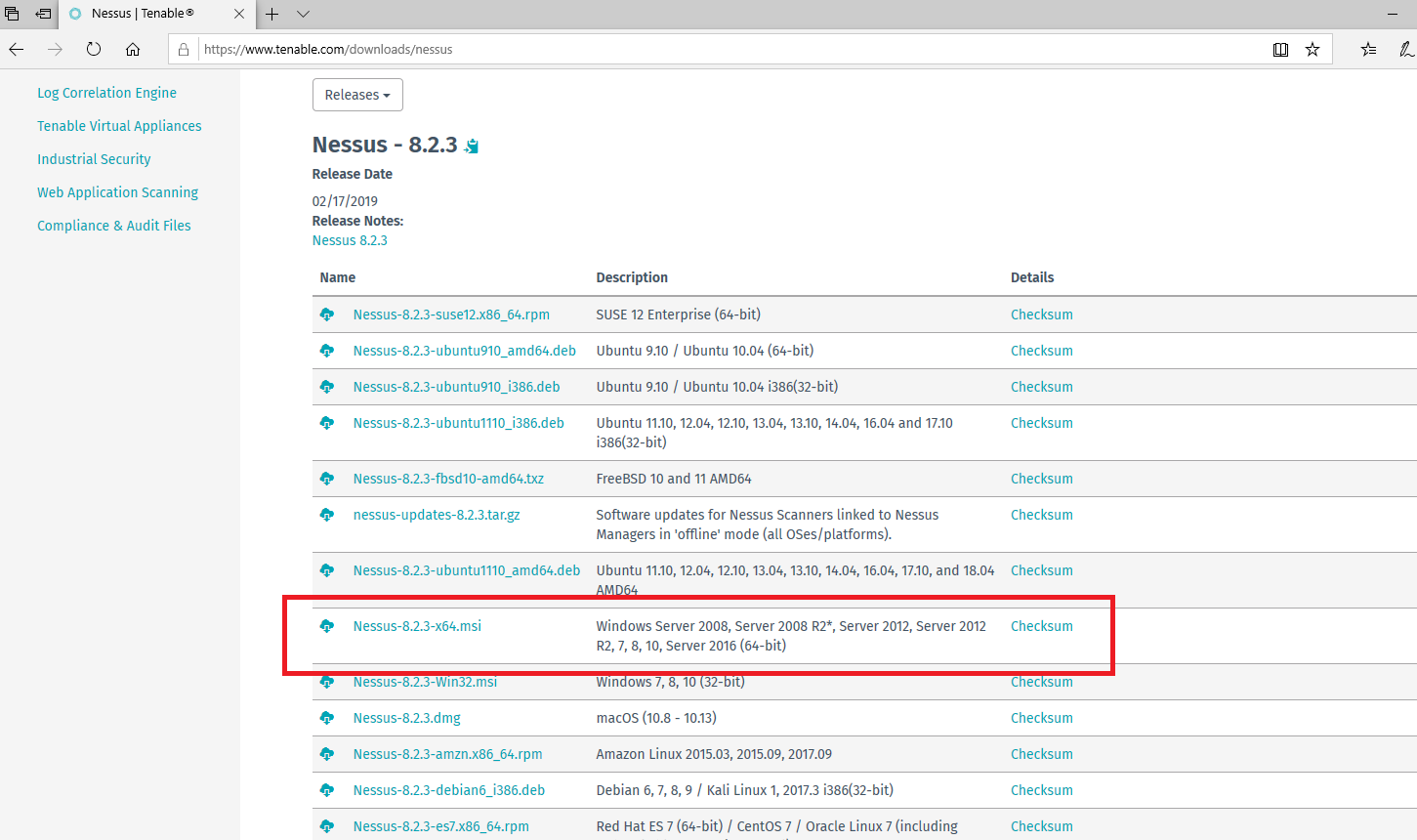  Downloading Nessus 