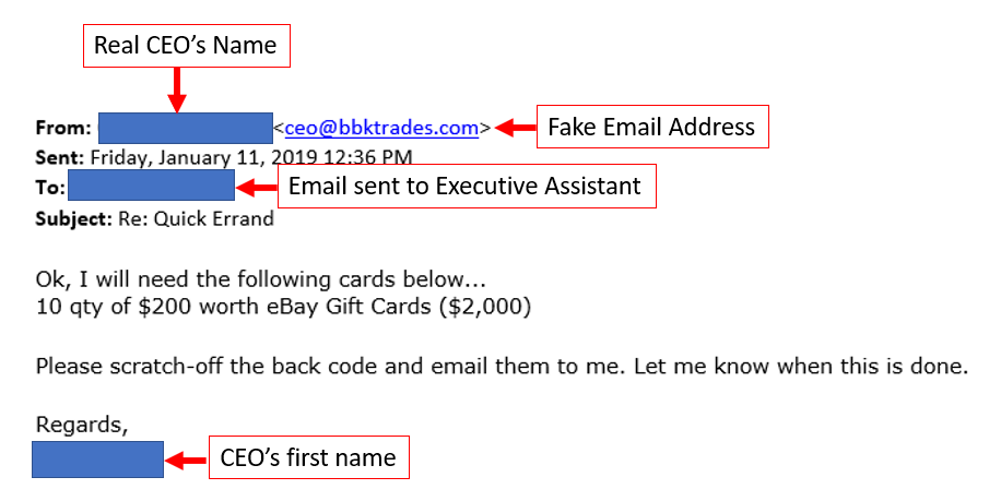 2nd Phishing Email. Attacker sent this email after they received a response to the first email.