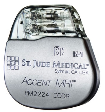  Abbott / St Jude Medical’s Accent MRI pacemaker. Recalled due to cybersecurity vulnerabilities. Photograph: Abbott / St Jude Medical 