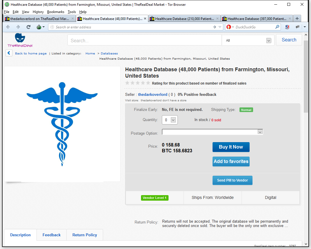  Approximately $100k for 48,000 Medical Records (at time of offer) 